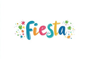 Colorful vector logo for a festive holiday celebration featuring the word fiesta