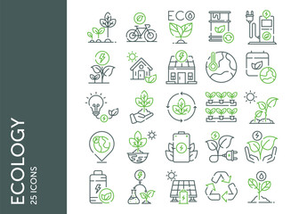 Ecology icon pack. Set icon design