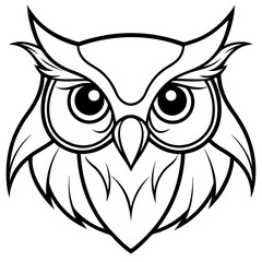 Fototapeta premium black and white owl head vector n white background 