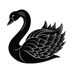 Swan silhouette isolated on white background