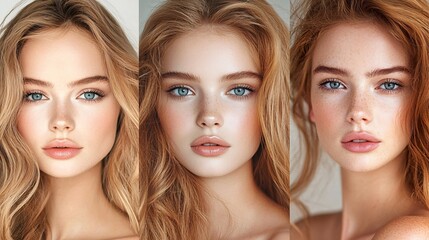Fototapeta premium stunning portraits of natural beauty with radiant skin and alluring eyes