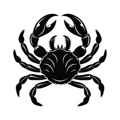 Crab silhouette isolated on white background