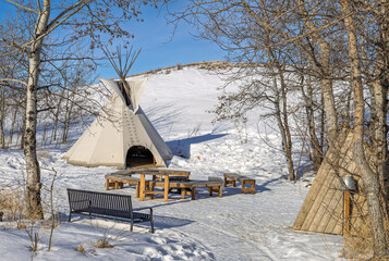 Tipi gathering place at Wanuskewin Heritage Park in Saskatoon, Canada © Jolanta