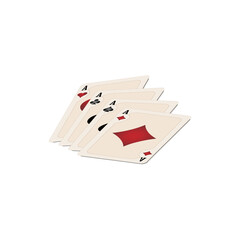 Casino playing cards. Diamonds, Hearts, Clubs, Spades on a white background