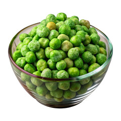 Wasabi Peas isolated on a transparent background.