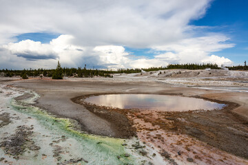 Runoff from hot springs in Yellowstone, Wyoming.