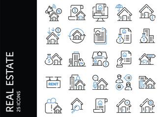 Real Estate icon pack. Set icon design