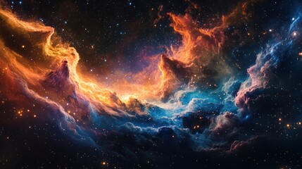Colorful cosmic nebula in deep space