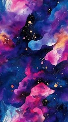 Fototapeta premium Mystical Watercolor Petals Seamless Pattern, Dreamy Watercolor Petals for Fantasy Art