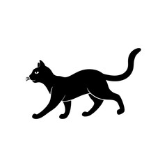 silhouette of a black cat