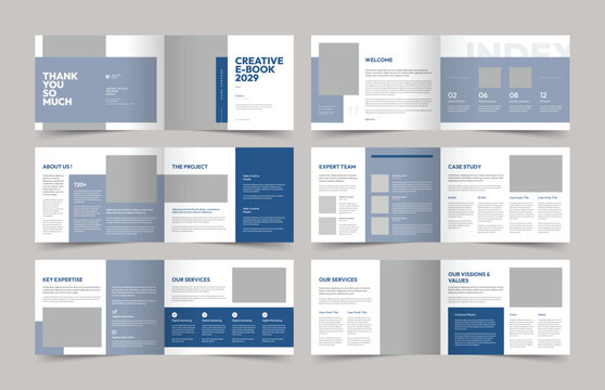 E-Book Layout, Landscape Minimal eBook Template