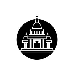 vector illustration of a church in the morning