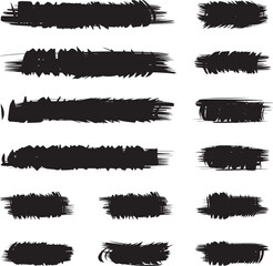Black brush strock set 