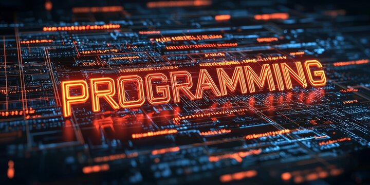 A digital background illustrating the concept of INTERNET and computers.