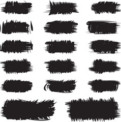 Black brush strock set 