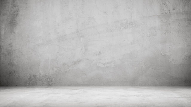 Perspectives background of cement texture loft style with shadow, Empty grey cement wall floor and wall room loft style, Luxury backdrop loft, Well display product and text present on free space.