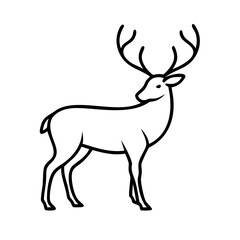 Obraz premium Tribal deer icon with intricate line art patterns.