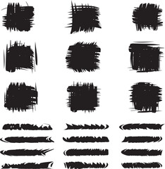 Black brush strock set 