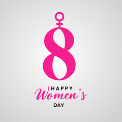 Pink 8 with Female Symbol for International Women's Day