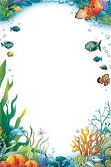 Decorative Empty Page with Ocean Motifs