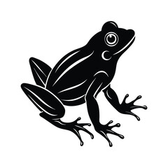 Frog silhouette isolated on white background