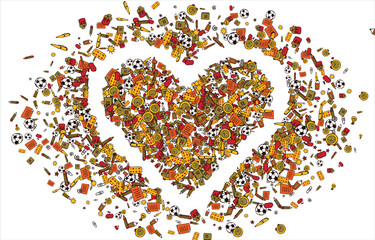 frame of school items. School supplies frame. Place for your text. Back to school. Stationery collected in a frame. Frame for text. Stationery. School. Vector illustration.