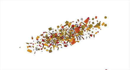 frame of school items. School supplies frame. Place for your text. Back to school. Stationery collected in a frame. Frame for text. Stationery. School. Vector illustration.