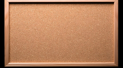 Fototapeta premium Empty Brown Corkboard With Wooden Frame And Dark Background For Message Display
