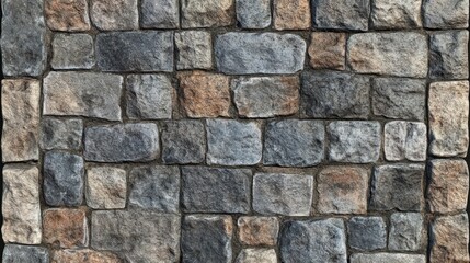 Fototapeta premium A textured stone wall with varying shades of gray and brown