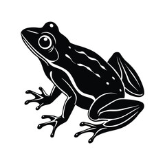 Frog silhouette isolated on white background