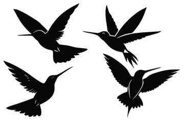 Obraz premium set of silhouettes of birds vector