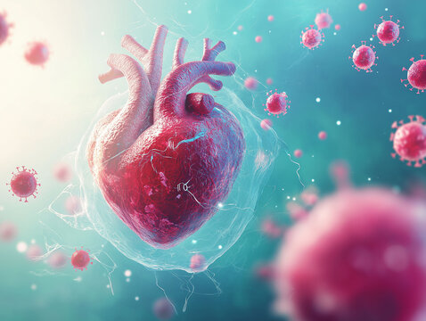 Triglyceride lipid health. Healthy heart illustration with low triglyceride marker concept. - Powered by Adobe