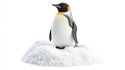 Fototapeta premium Emperor penguin on snow mound