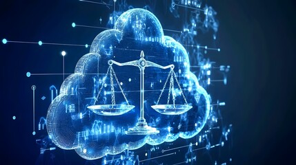 AI Powered Digital Justice Scale Symbolizing the Transformation of Law and Governance