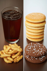 Triglyceride lipid health. Foods high in triglycerides including fried items and sweets.