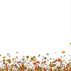 frame of school items. School supplies frame. Place for your text. Back to school. Stationery collected in a frame. Frame for text. Stationery. School. Vector illustration.