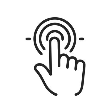 click icon Simple outline illustration. silhouette of a hand clicking