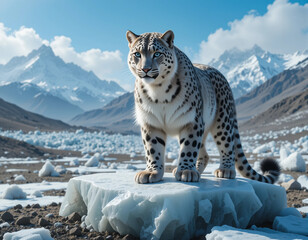Obraz premium The Last Snow Leopard – Survival in a Melting World