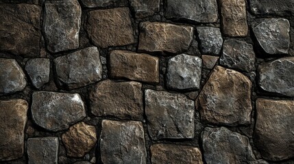 Fototapeta premium Dark Brown and Grey Irregular Stone Wall Texture