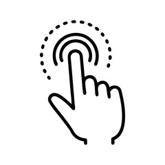 click icon Simple outline illustration. silhouette of a hand clicking