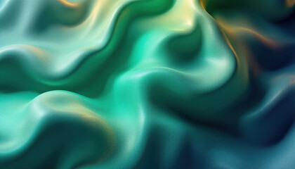 Obraz premium Abstract Teal Green Fluid Wave Background Texture