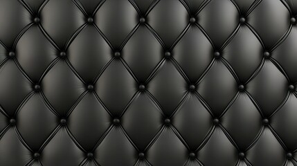 Luxurious black tufted leather upholstery showcasing intricate diamond patterns for elegant interiors