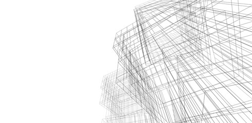 Abstract architectural design 3d rendering