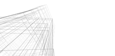 Abstract architectural design 3d rendering