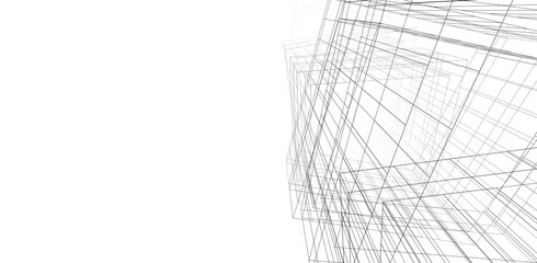 Abstract architectural design 3d rendering