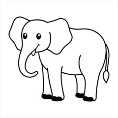 Fototapeta premium Elephant Animal cartoon vector Coloring book