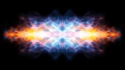 Abstract Energy Flow Art with Glowing Orange and Blue Light Effect