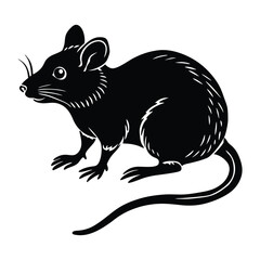 Mice silhouette isolated on white background