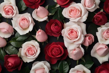 minimalistic stock photo of uniform pattern of blooming roses capturing beauty of nature and floral artistry