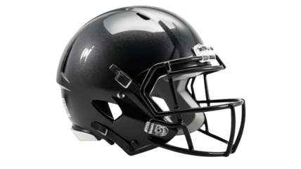 Black football helmet with transparent background representing american football safety